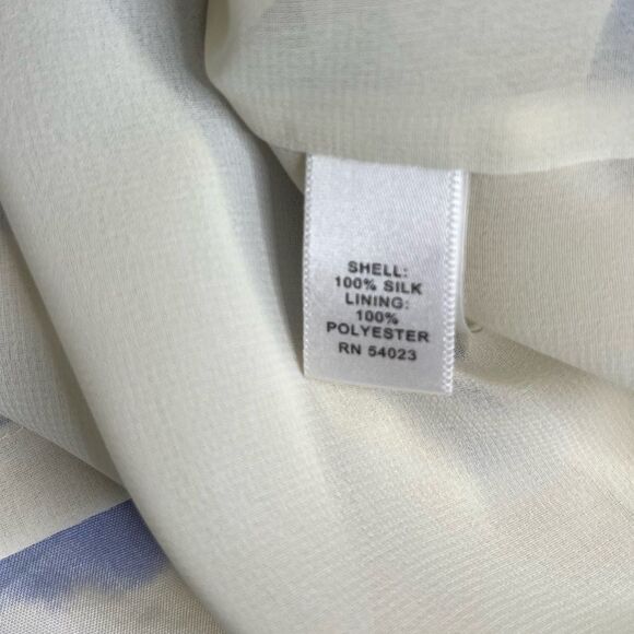 Banana Republic Stripe Silk Halter Dress Bow Ombre Blue White Lined Womens 4 - Picture 7 of 14